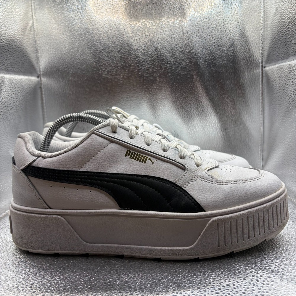 Size 10 Puma Karmen Rebelle White Black Womens Platform Sneaker Shoes 387212-02